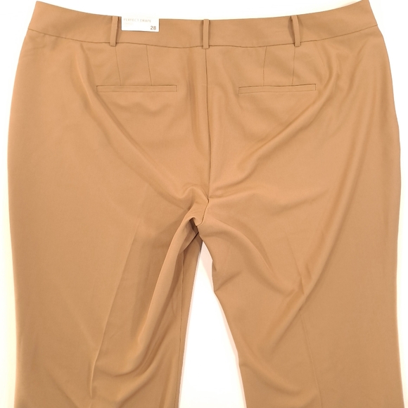 LANE BRYANT Perfect Drape Tan Dress Pants Straight Leg Stretch - Sz 28 Long - Picture 3 of 7